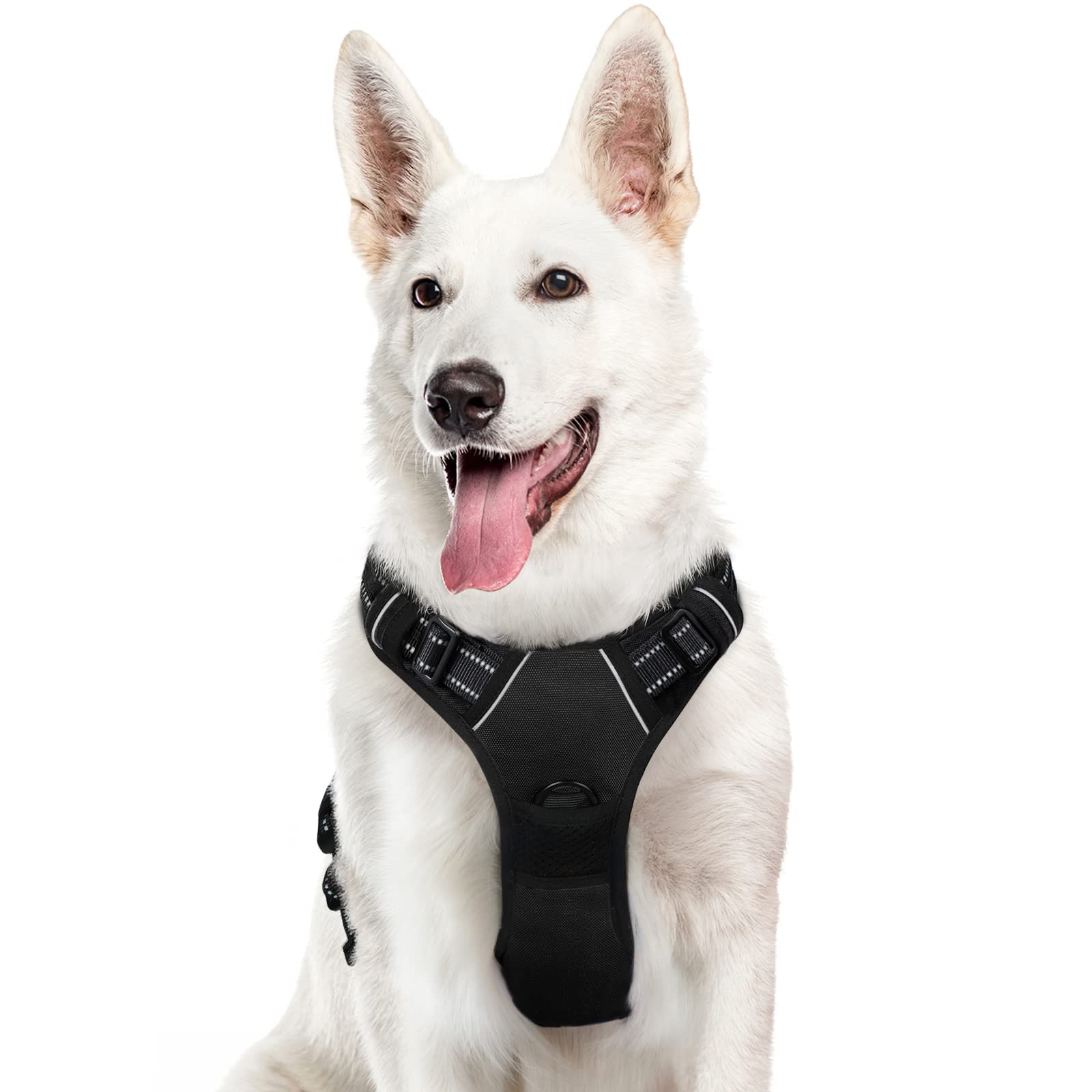 Eagloo Dog Harness for Large Dogs, No Pull Pet Vest with 2 Leash Clips