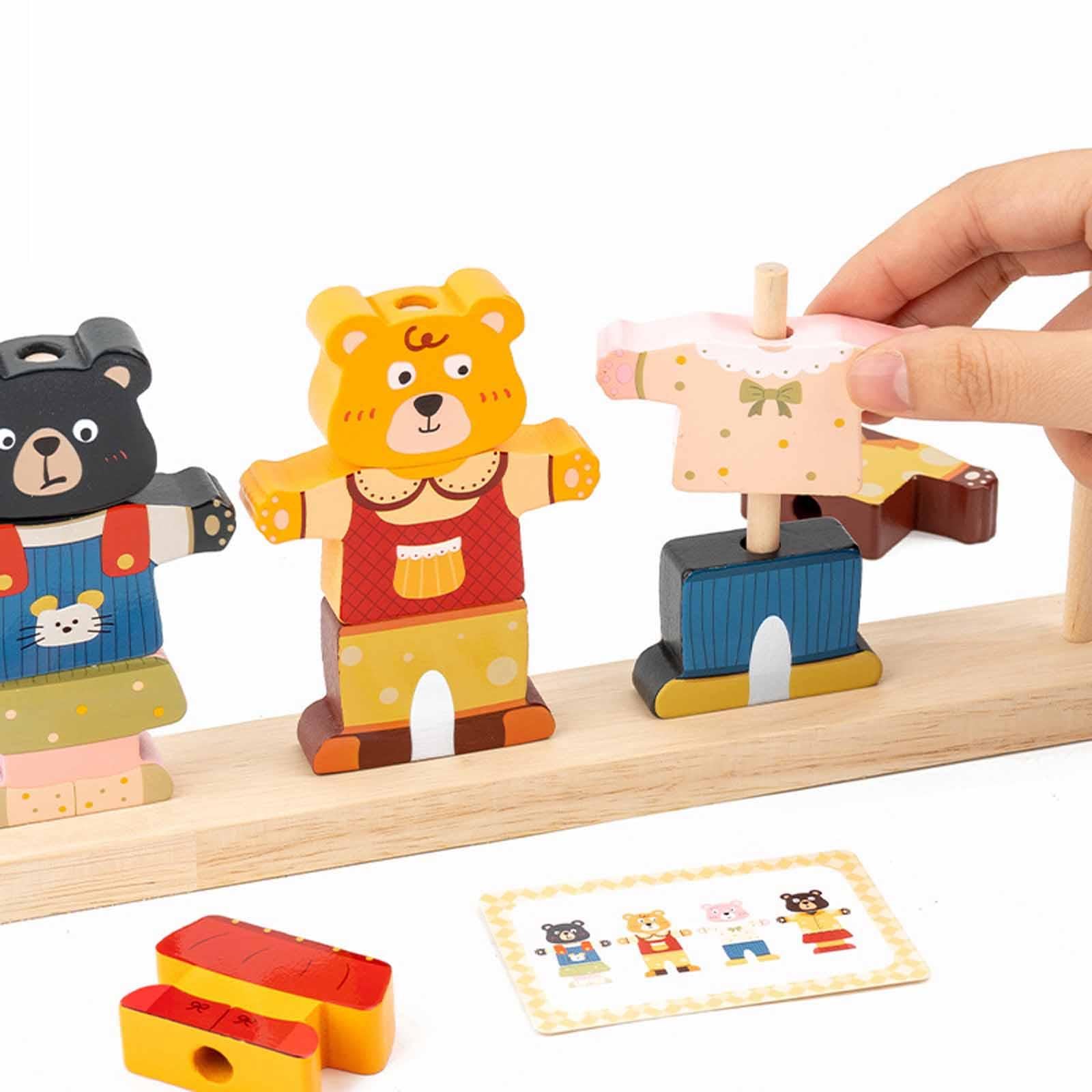 MERIGLARE Holzspielzeug Zum Sortieren, Stapeln Und Formen, Bausteine ​​für Kinder