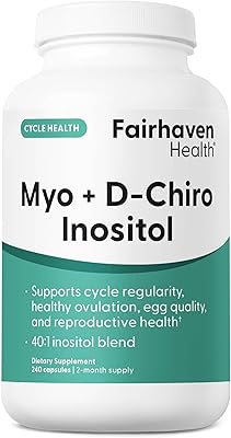 Fairhaven Health Myo-Inositol and D-Chiro Inositol Supplement for Women | 40:1 Ratio | Female Fertility Supplement for Women and Hormone Balance | Vegan | 240 Myo & D-Chiro Inositol Capsules