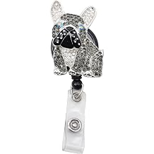 Outside the Box Sparkle and Shine Novelty Retractable Badge Reel ID Holder Bulldog