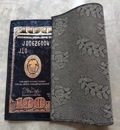 UpperDDLS Modern Money Rugs 100 Dollar Bill Area Rugs Door Mat Runner for Men’s Living Room Bedroom Indoor Outdoor Rug Gold