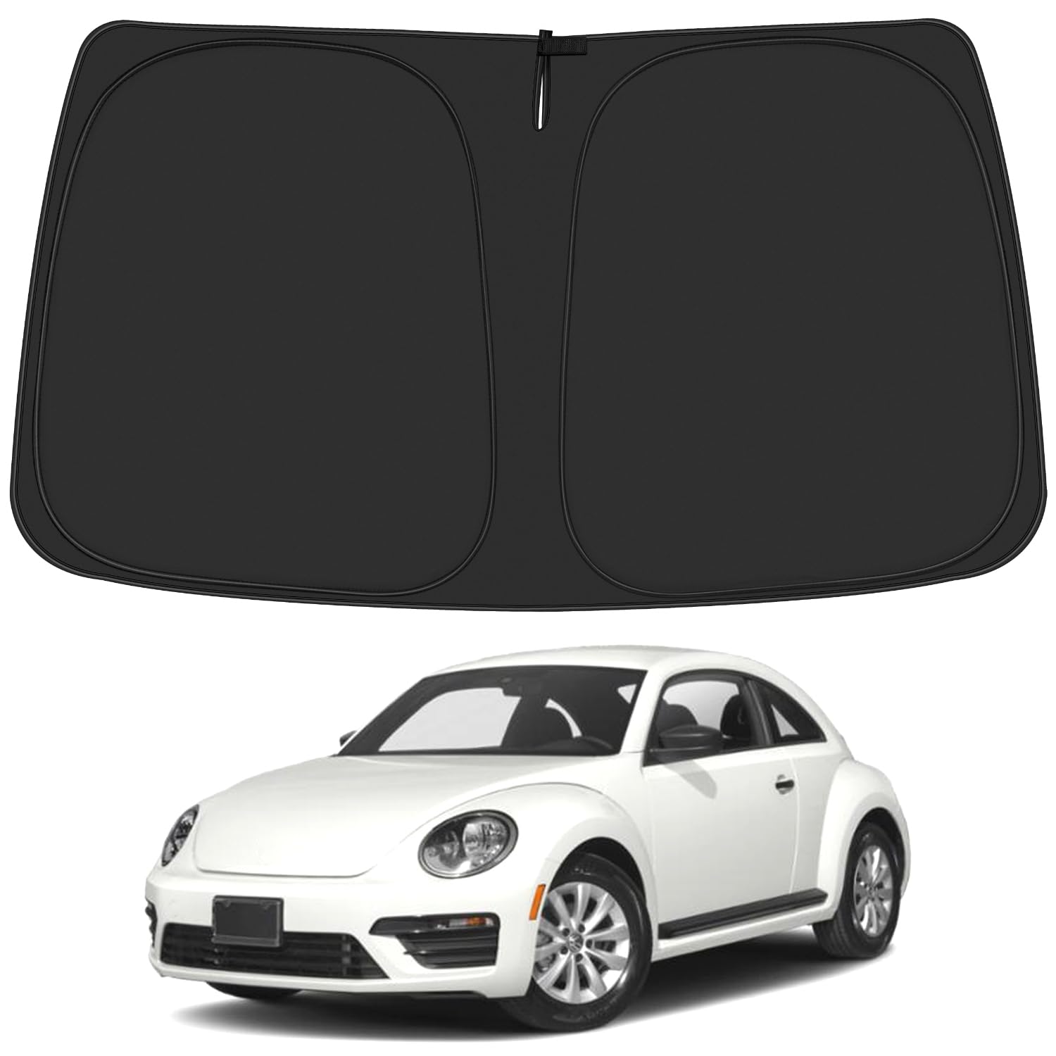 ULROLIT Windshield Sun Shade for 2012-2019 Volkswagen VW Beetle Accessories, Foldable Window Sunshade Sun Visor Protector, Front Windshield Sunshade Sun Shield Blocks UV Rays Heat