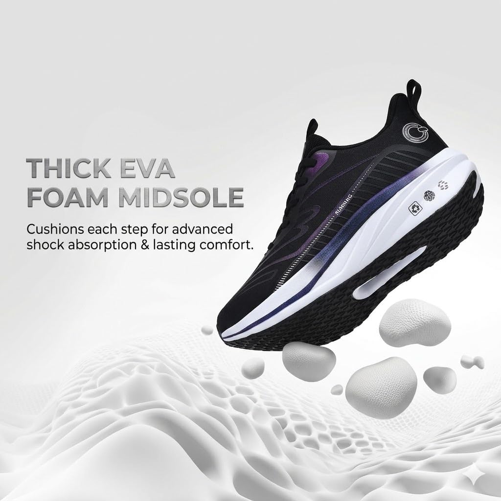 Carbon Plate Marathon Running Shoes for Men Stable Support Shock-Relief Ultra-Light TPU Outsole Rebound Sneakers
