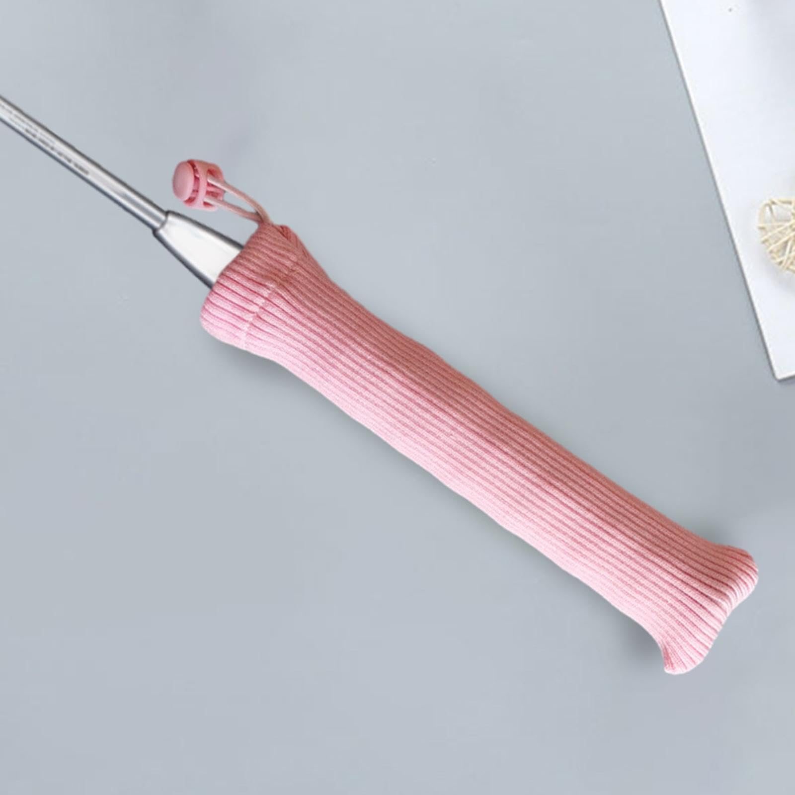 Badminton Racket Handle Cover, Grip Protector, Anti Slip Decorative Knitted Badminton Overgrip Cover for Women Men, Pink