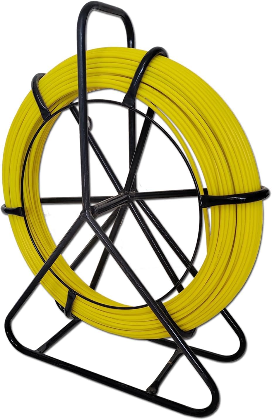 Ruban à Poisson en Fibre de Verre 200m 6mm - Aiguille Électricien pour Tirage de Câbles Électriques - Extracteur avec Bobine et Support Acier - Conçu pour Conduits Murs et Tuyaux Non Conducteurs【200m】