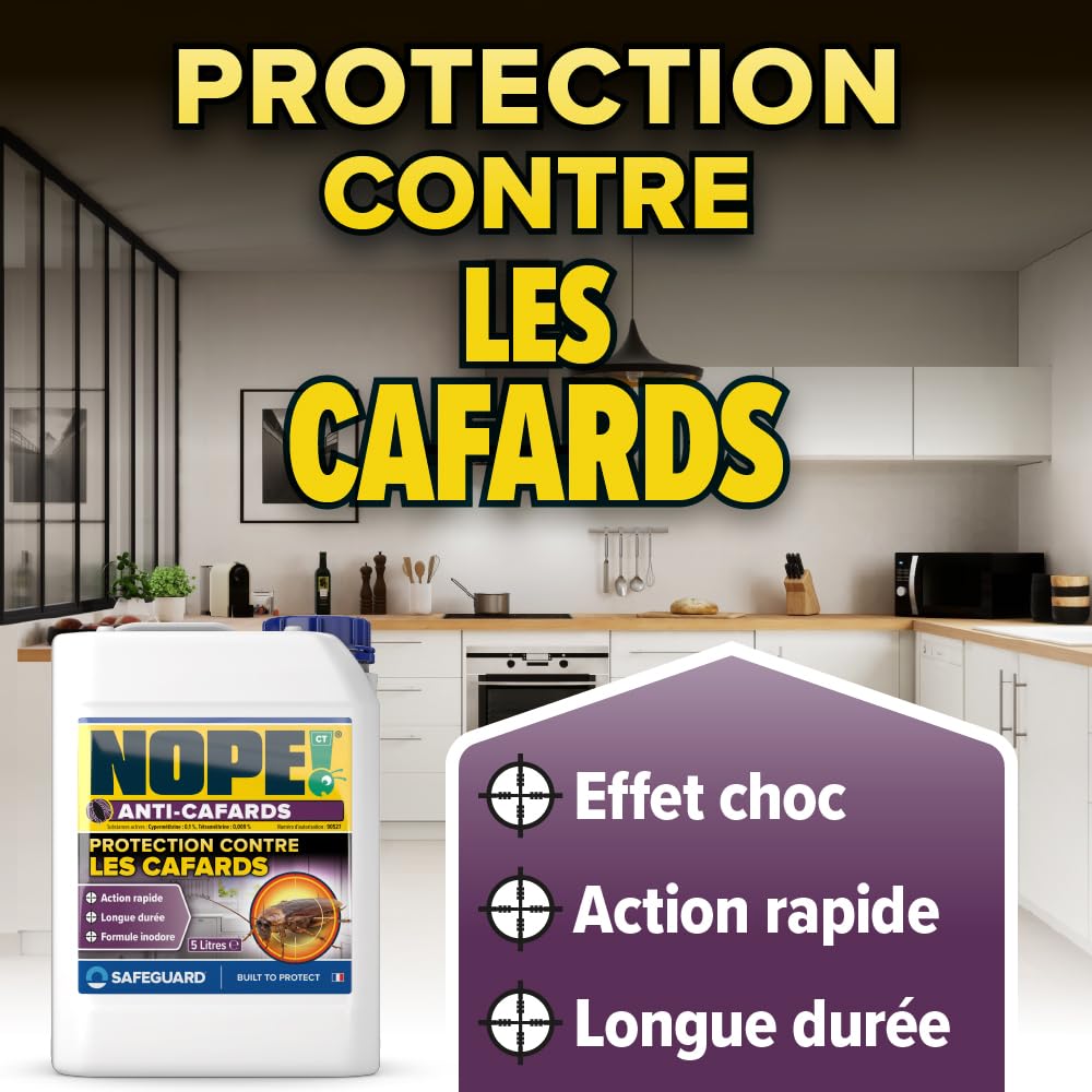 NOPE! CT Spray Anti-Cafards 5l – Insecticide Puissant Sans Odeur – Action Rapide & Longue Durée – Anti-Blattes Intérieur