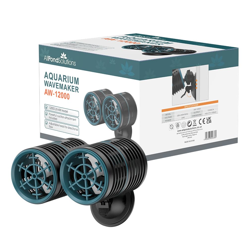 allpondsolutions Aquarium Marine Wave Maker Fish Tank Powerhead Circulation Pump 12000L/H - Powerful Clip on Glass Suction Attachment
