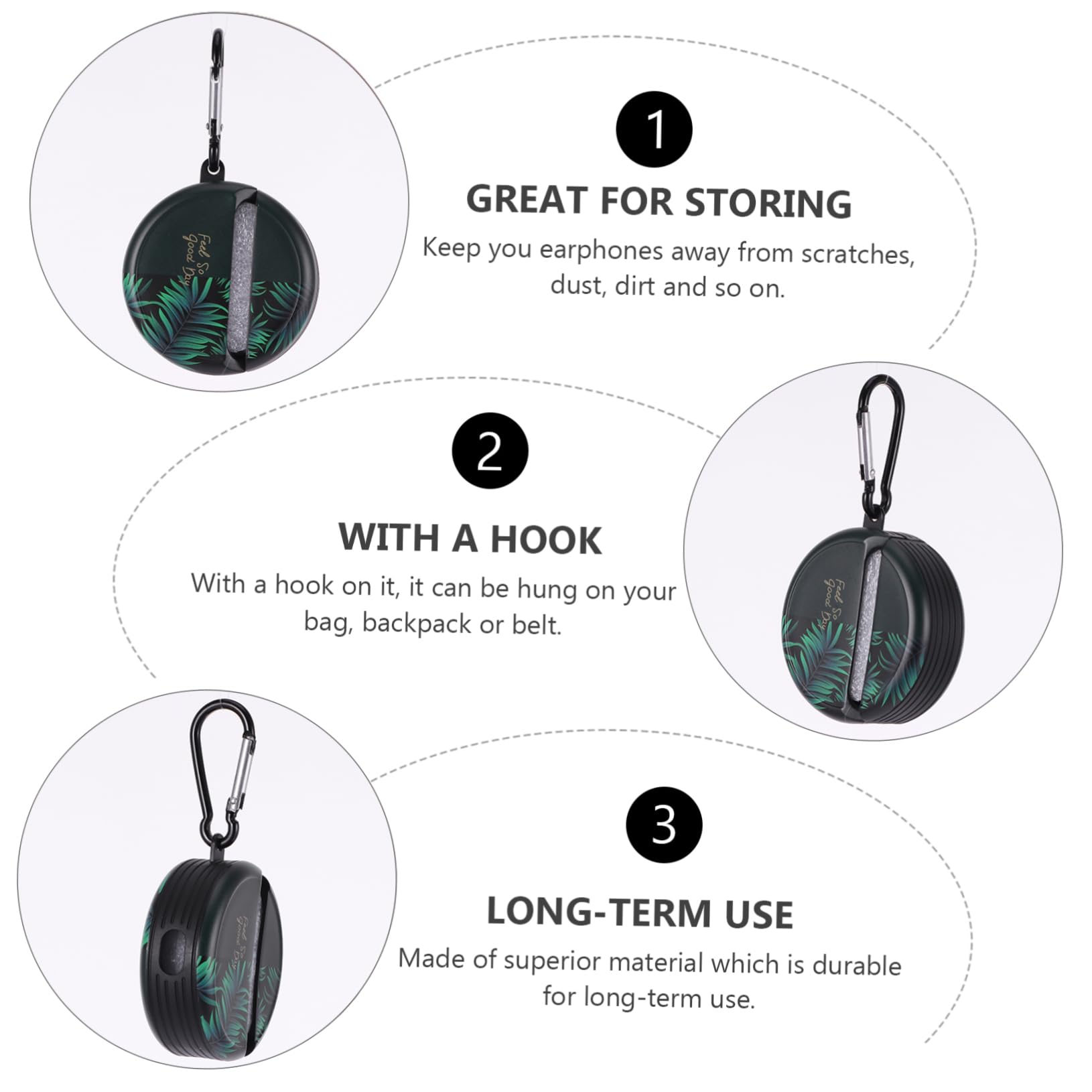 Angoily 3 Piezas Estuche De Silicona Funda para Auriculares Sencilla Cubierta Protectora para Puntas De Auriculares De Silicona Carcasa De Auriculares Caso TPU Anti-rasguños Inalámbrico
