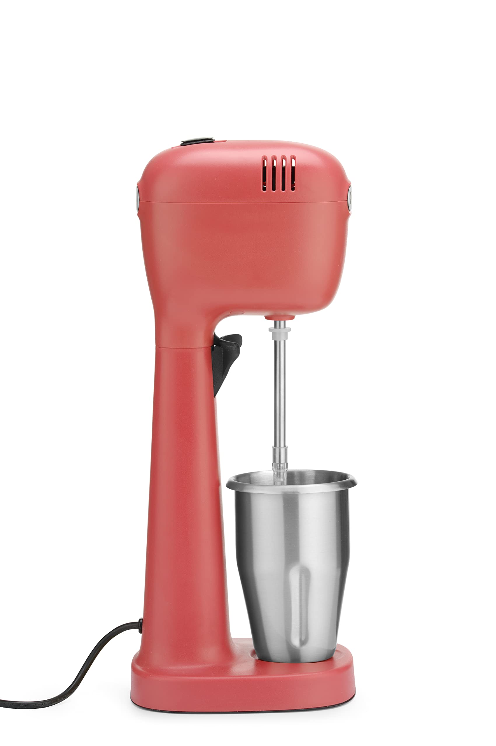 HENDI Mixeur Professionnel de Boissons, Aérateur de Boissons Légères, Frappés, Cappuccinos Glacés, 2 Gobelets et 4 Agitateurs Inclus, 230V/400W, 170x196x(H)490mm, Rouge