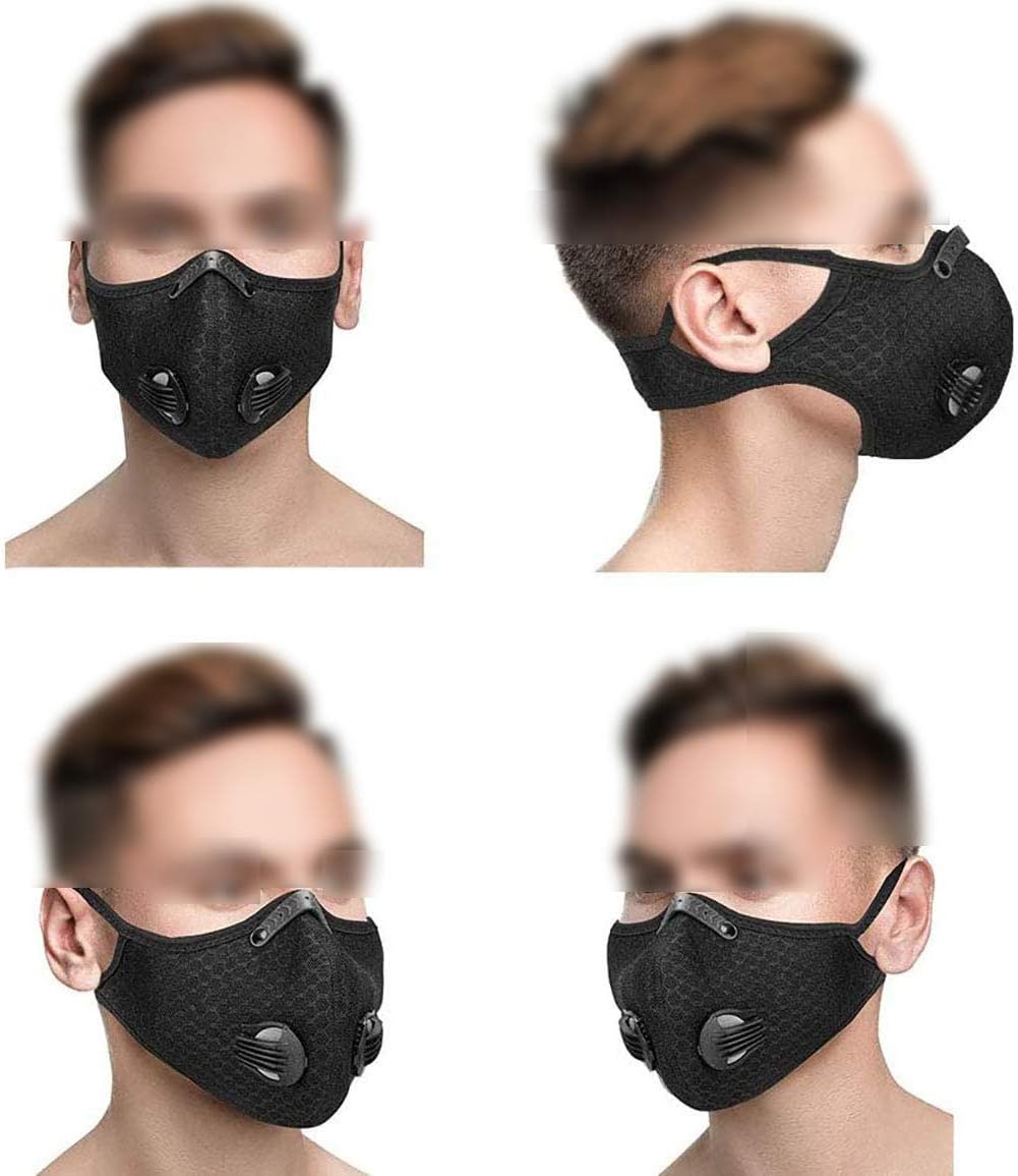 With activated carbon filter dustproof, can be used for outdoor carpentry construction, black washable and reusable protective cover with 2 breathing valves