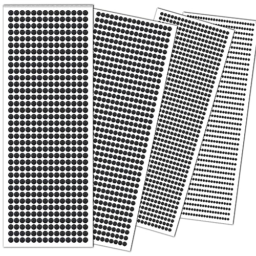3090 Pcs 4 Sheets Rhinestone Stickers 3/4/5/6 mm Self Adhesive Craft Rhinestones (Black-3/4/5/6mm)
