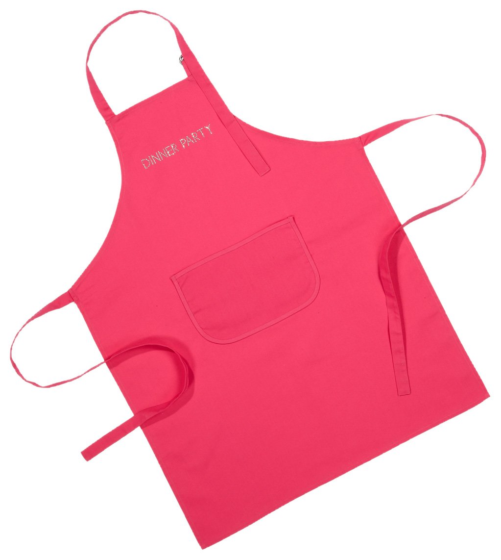 Mad About Cooking Dinner Party Rhinestone Apron, Pink