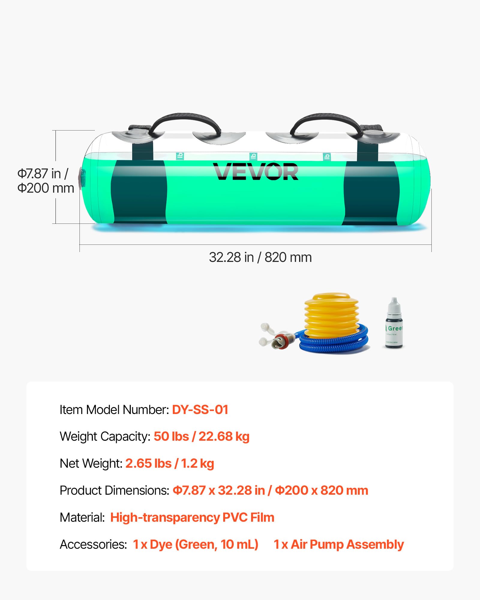 VEVOR Water Weights - Bolsa de agua grande para entrenamiento, estabilidad portátil ajustable y equipo de ejercicio de cuerpo completo, para entrenamiento de fuerza y equilibrio, ejercicio de gimnasio