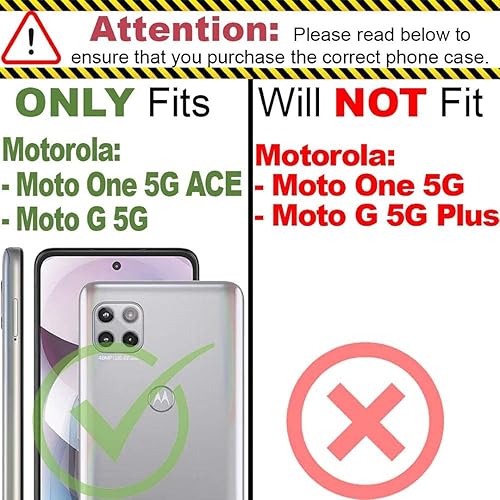 Miniatura 2 de Jeylly Funda para Moto One 5G Ace con protector de pantalla y protector de cámara, funda para Motorola G 5G, cuerpo completo, soporte magnético