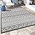 Outdoor Rug Carpet 6x9 ft, Flatweave Textured Outdoor Patio Rug Non Slip Indoor Outdoor Rugs with Rubber Particles Backing Boho Outdoor Area Rug for Patio Deck Front Porch Backyard Balcony