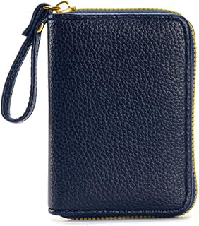 [TOEDNNQI] クレジットカードケース カード入れ レディース メンズ じゃばら 大容量 お札が折れない ミニ財布 ファスナー 誕生日プレゼント (ネービーブルー)