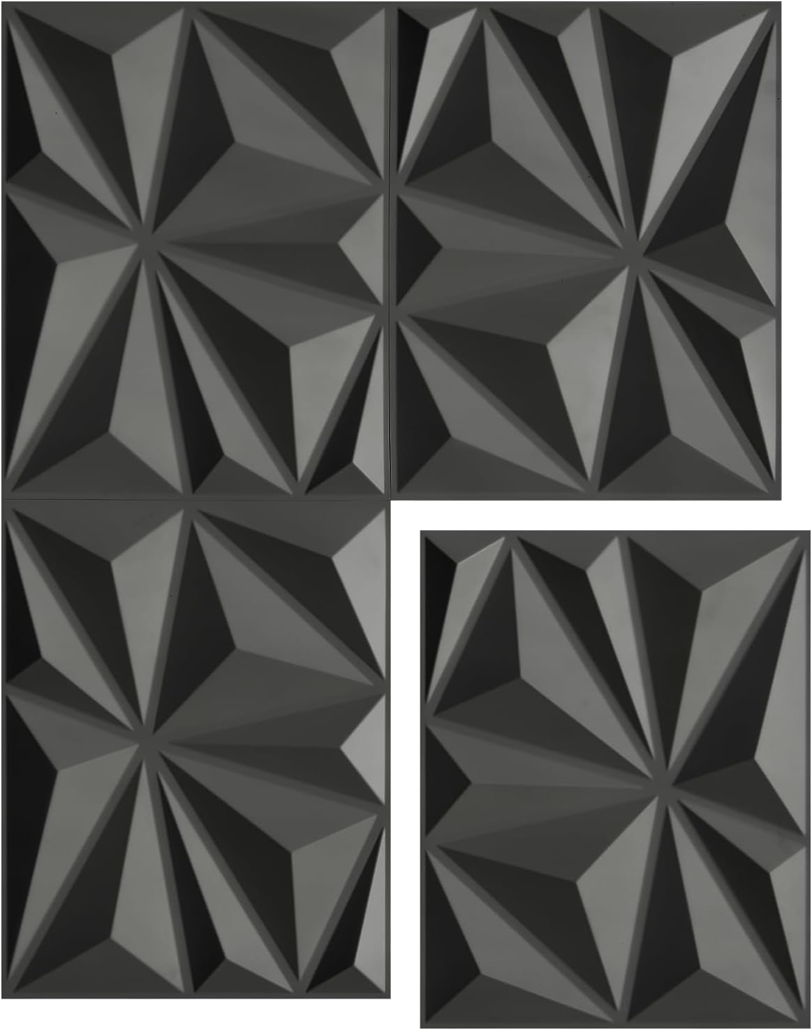 WOWSTAR 31 Sq.Ft. 24-Pack 3D Wall Panels Diamond for Interior Wall Decor for Living Room, Bedroom, 11.81x 15.75”