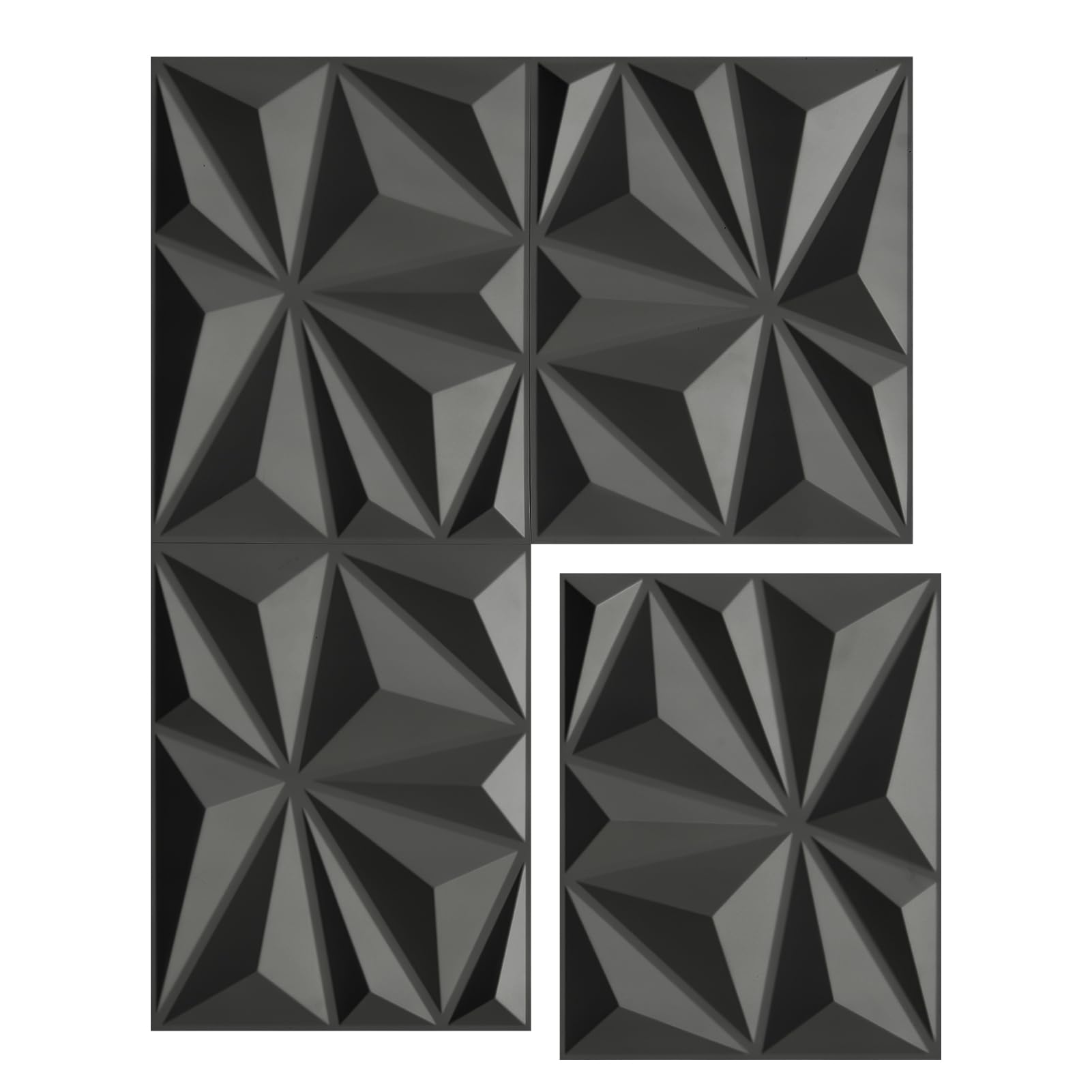 WOWSTAR 31 Sq.Ft. 24-Pack 3D Wall Panels Diamond for Interior Wall Decor for Living Room, Bedroom, 11.81x 15.75”