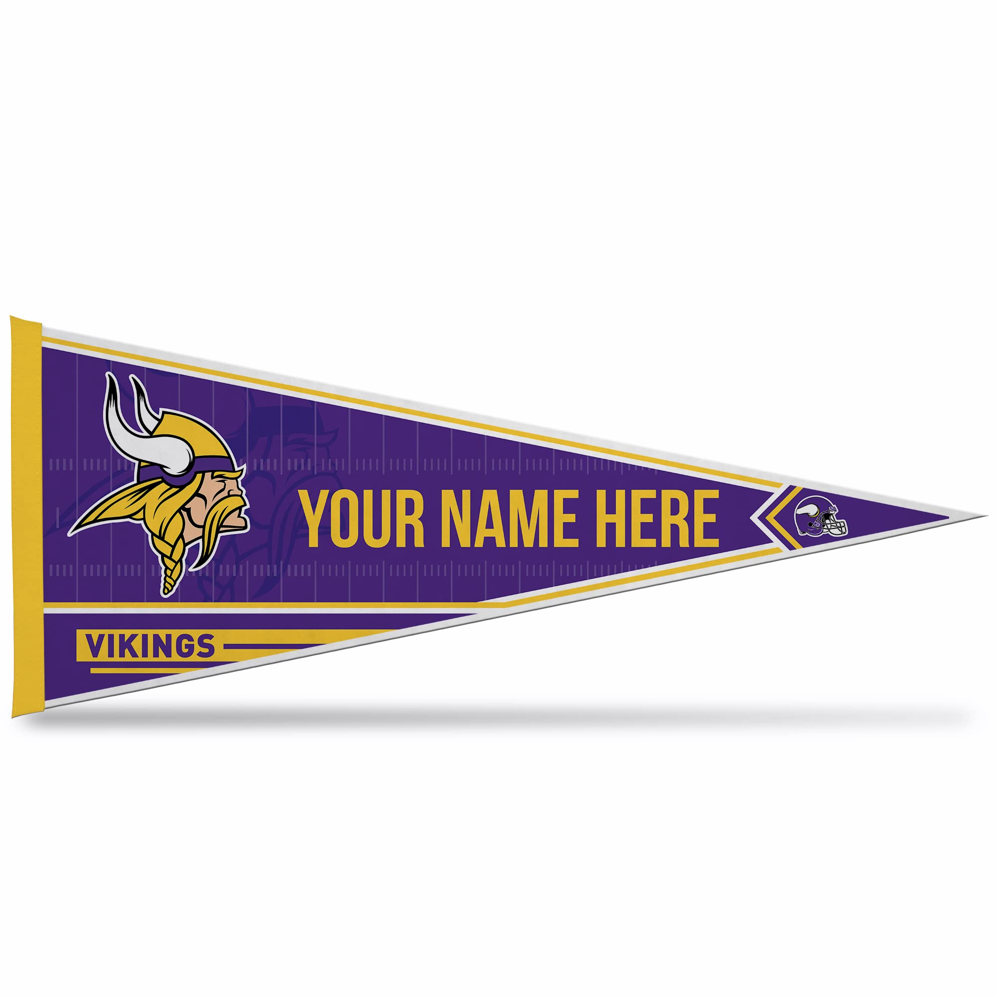 Rico Industries NFL Football Minnesota Vikings Personalized - Custom 12" x 30" Soft Felt Pennant - EZ to Hang