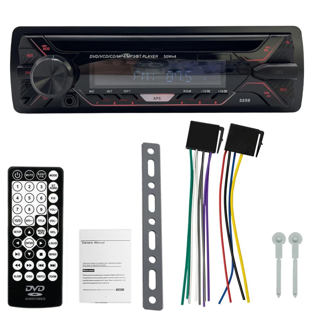 Autoradio Panneau détachable stéréo 1 DIN 12V Radio FM MP3 MP3 Bluetooth CD VCD Récepteur multimédia pour Voiture USB USB