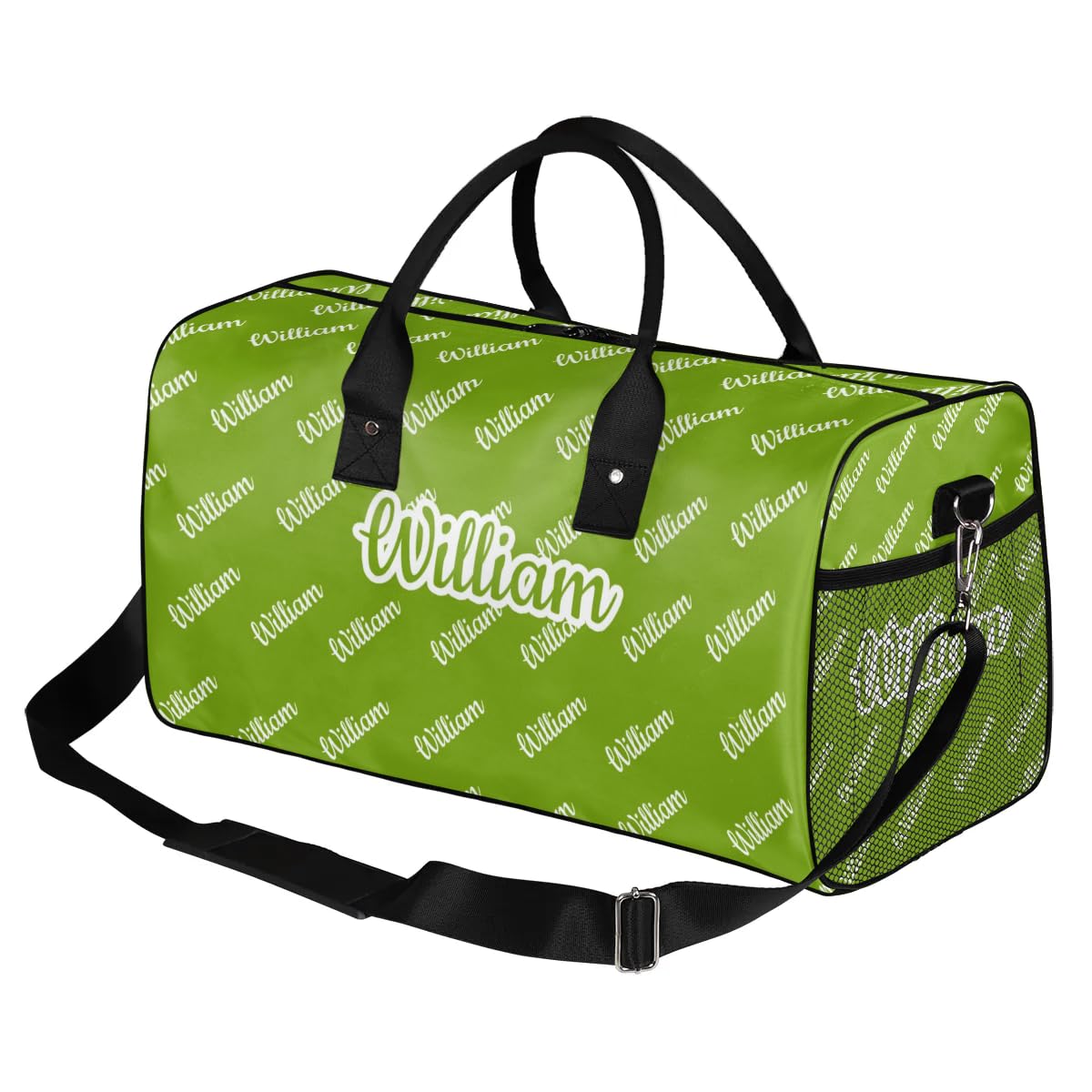 JMAVZWS Custom Name Duffel Bag Personalized Sports Bag Dance Gym Bags Travel Overnight Carry-On Duffel Bag for Women Men Waterproof, Green