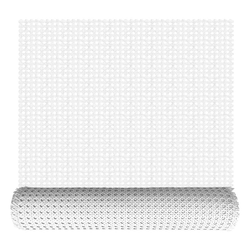 ALLINKIT White Rattan Webbing Roll, 24inchx16.5ft PE Plastic Rattan Material,Cane Webbing Roll for Balcony Privacy Screens, Sideboards & TV Cabinet Decoration, Durable for Indoor & Outdoor Use