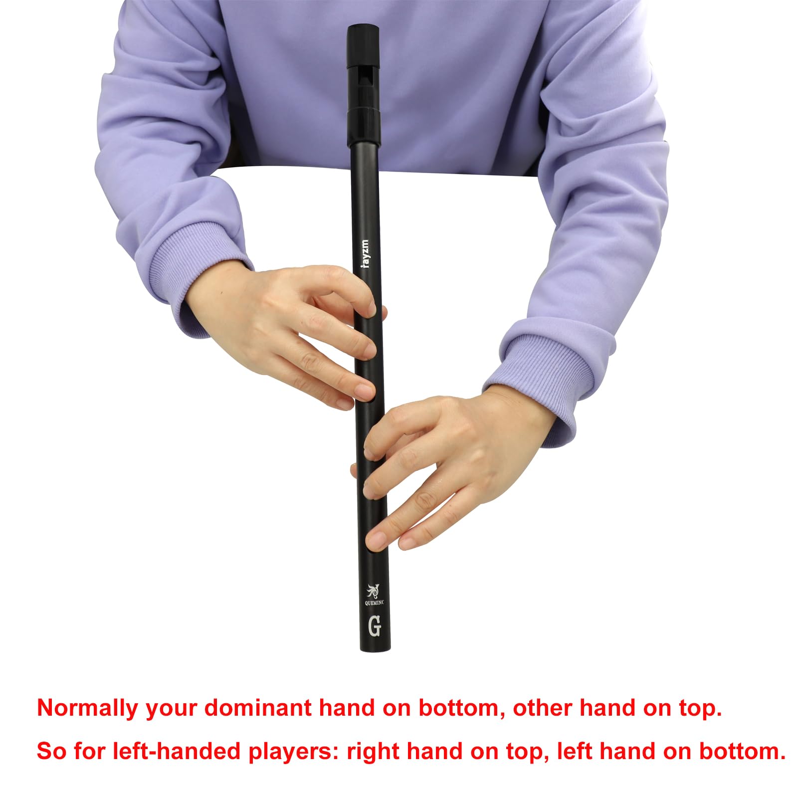 rayzm Fischietto Irlandese in Sol, Tin Whistle Alto in Metallo/Penny Whistle, Flauto Celtico Tradizionale a 6 Fori in Alluminio per Principianti, Suono Stabile, Strumento a Fiato Folk