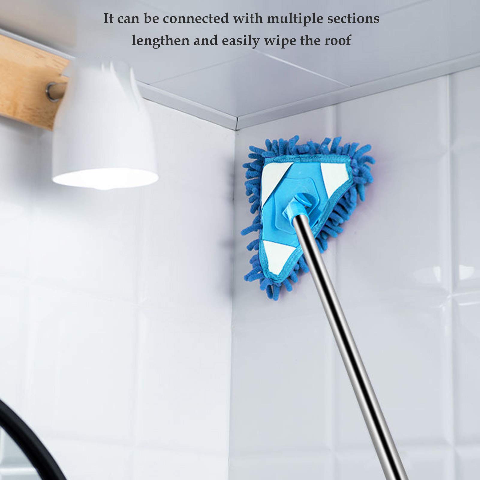 Triangle Cleaning Mop, 360 Degree Rotatable Adjustable Extendable Wall Cleaning Mop, Retractable - View #13