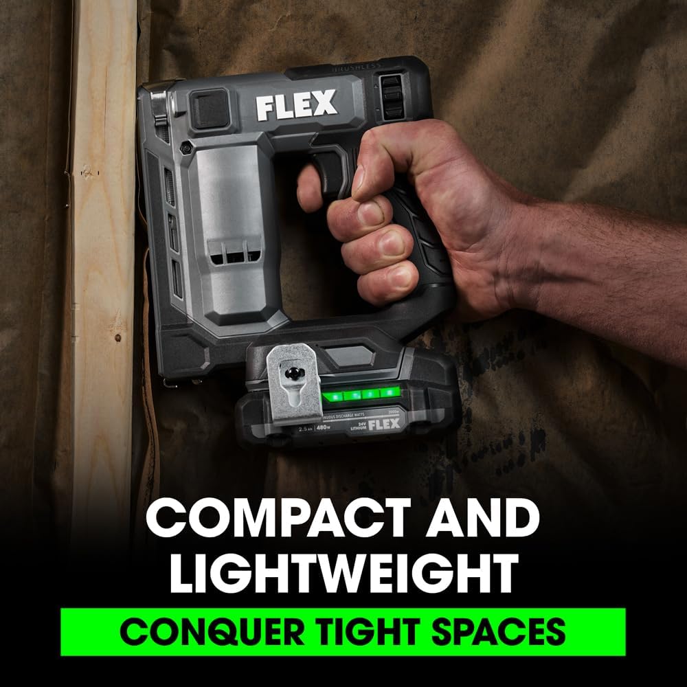 FLEX 24V Brushless Cordless 3/8-inch Crown Stapler Tool Only, Battery and Charger Not Included - FX4521-Z