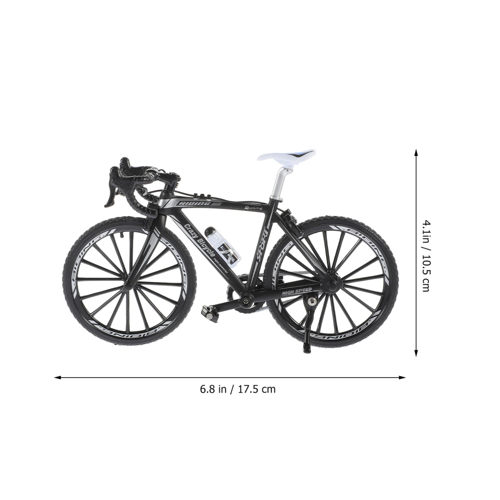 Toyvian Modèle de Vélo Miniature 1: 10 en Alliage Métal Plastique Noir | Décoration et Collection, Usage Maison ou Bureau, Style Créatif Unique, Forme Guidon Incurvé