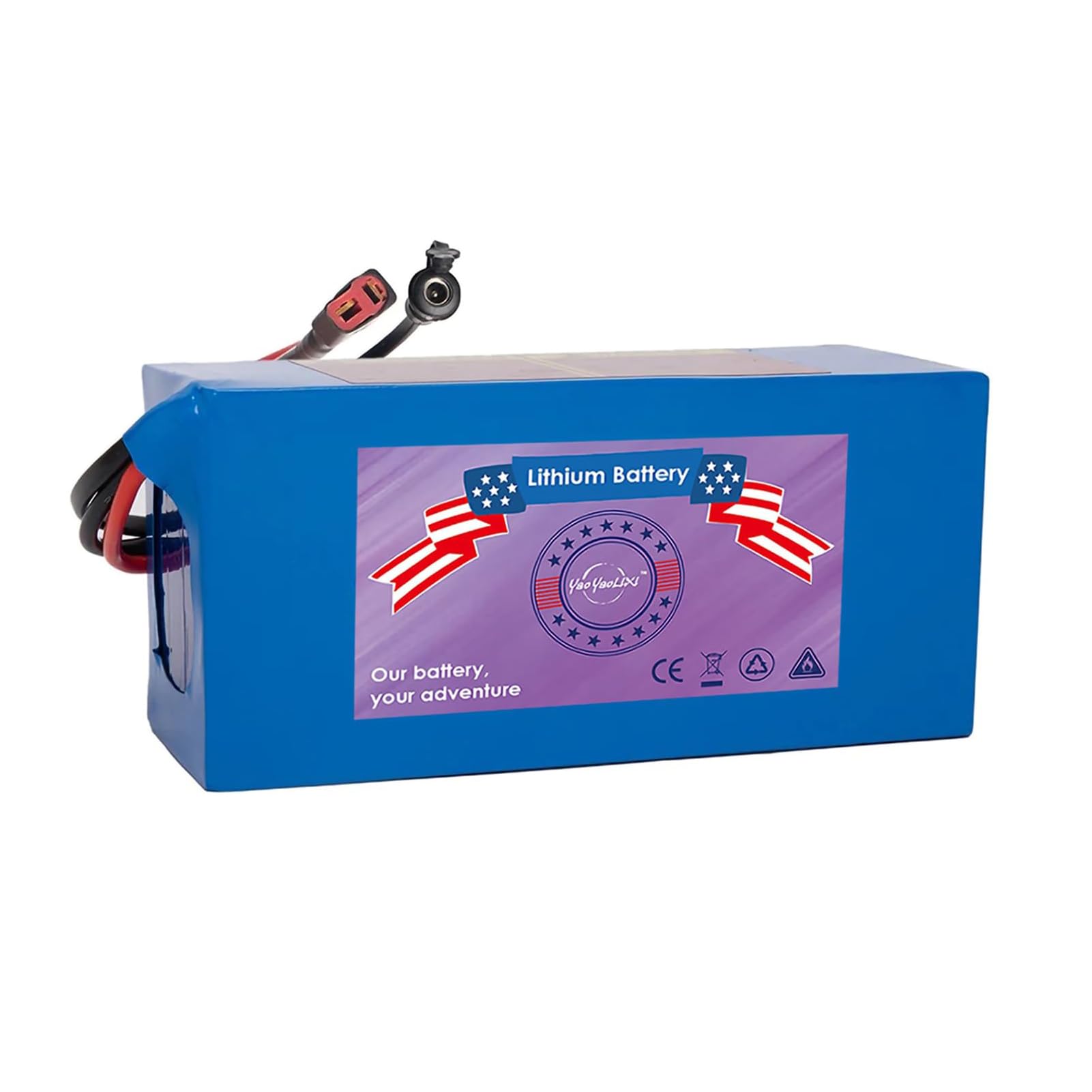 36V Scooter Lithium Battery 36V/48V/52V 10Ah/14Ah/20Ah/30Ah Ebike Lithium Battery Pack T-Plug and 30A BMS for 200-1200W (36V10Ah Without Charger)