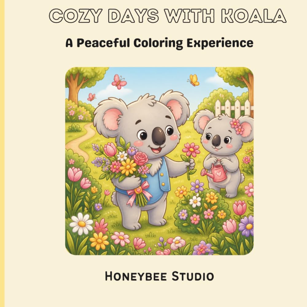 Cozy Days With Koala: Cute Koala Coloring Book for Adults & Teens | Cozy Relaxing Animal Coloring Pages for Stress Relief, Mindfulness & Creative Fun