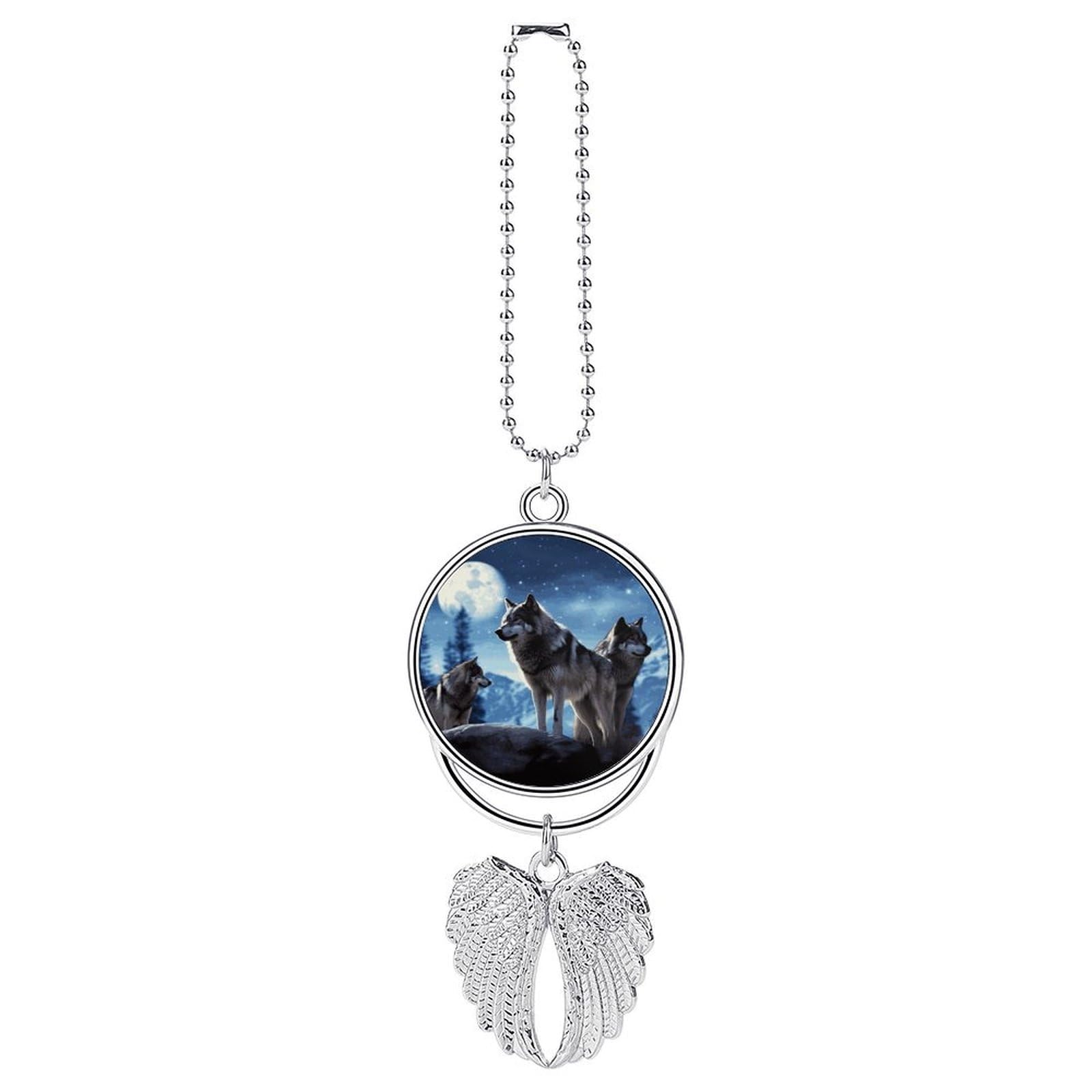 Wolfs Car Charm Alloy Car Rear View Mirrors Hanging Ornaments Stylish Car Pendant Funny Auto Hanging Accessories Car Hanging Ornaments Gift for Women Men