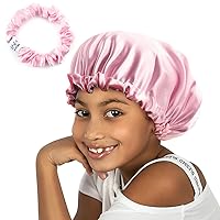 Vista 25 de Gorro de Dormir Nocturno Sedoso de Satén Bonete para Cabello Rizado Gorro para Cabello Ajustable Reversible Doble Capa Flora Negra
