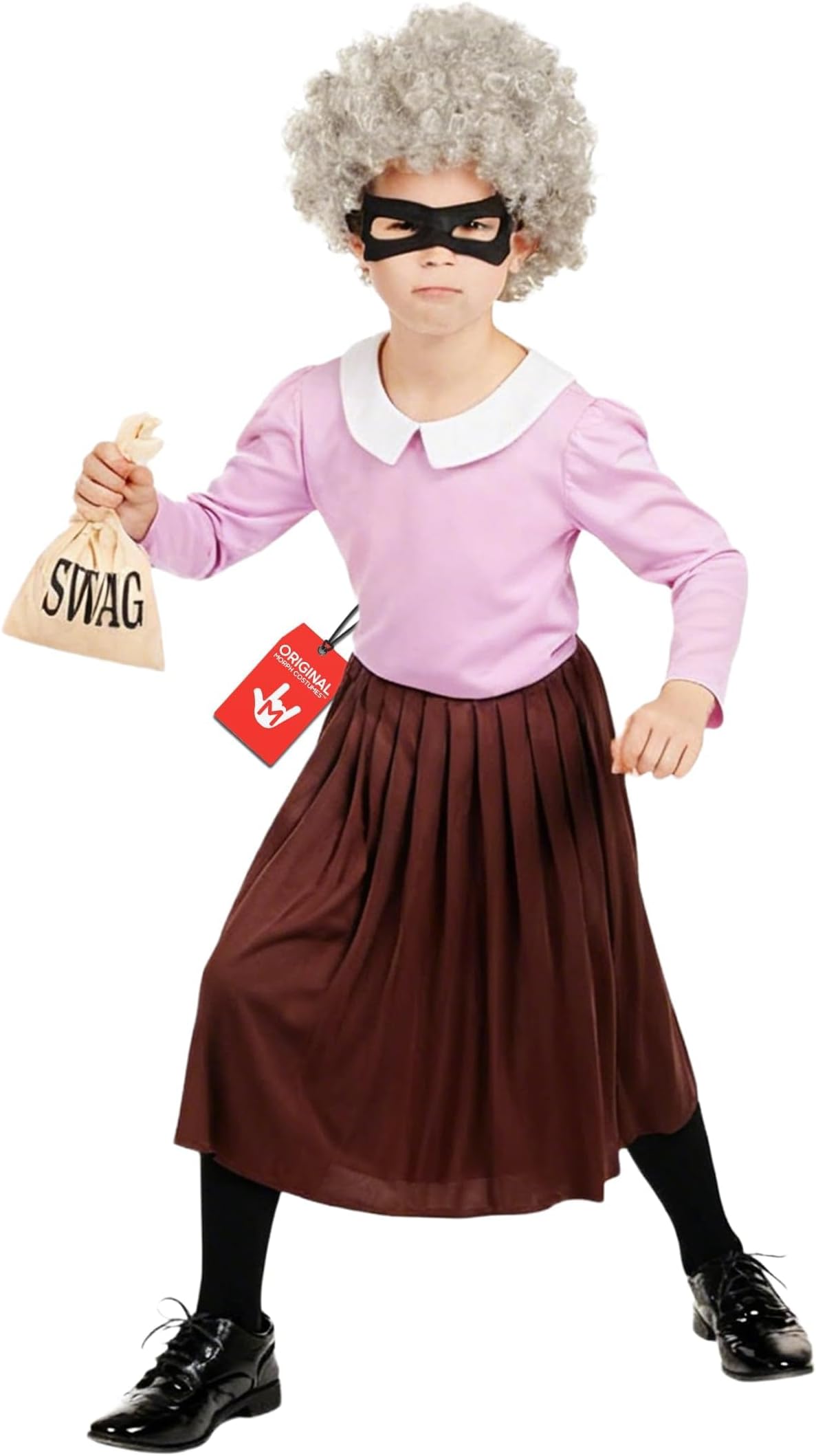 Fun Shack Burglar Granny Costume, Halloween Costumes for Kids
