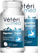 Digestion Transit for Dogs, Made in France, 30 Appetizing Tablets