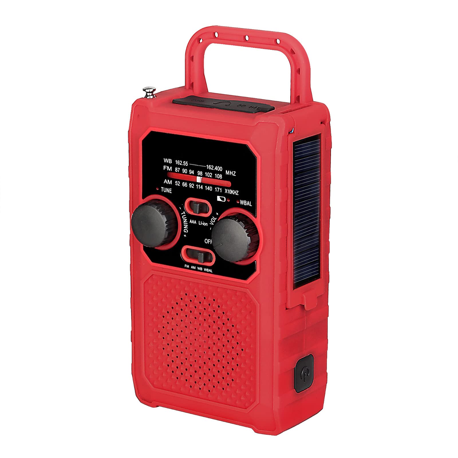 Radio awaryjne 5000mAh Solarne radio z korbą ręczną, z AM/FM/WB, latarką, lampką do czytania, alarmem SOS
