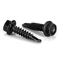 Vista 8 de #8 x 1 Tornillos de chapa metálica 100 piezas de acero inoxidable 410 tornillos Tek de cabeza hexagonal de acero inoxidable Tornillos autorroscantes