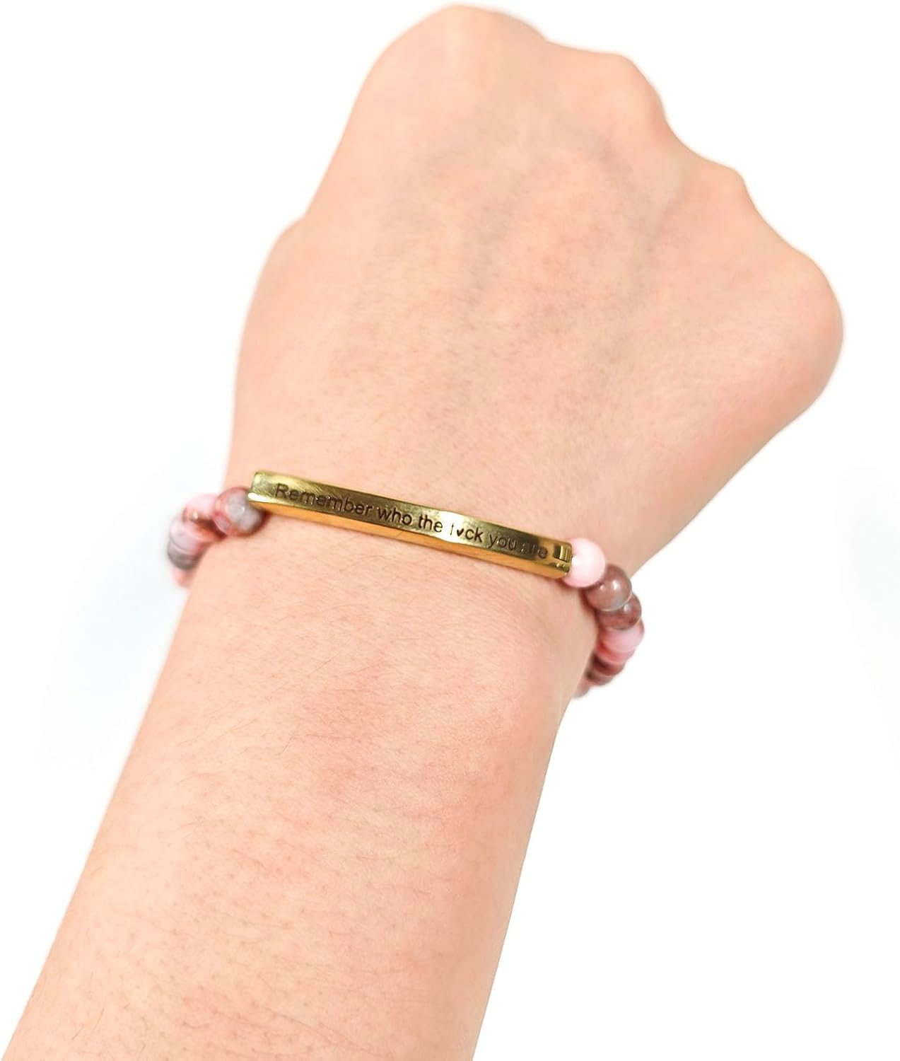Remember Who The F You Are Bracelet for Women, Inspirational Bracelets,Handmade Adjustable Hand Bradied Wrap,Personalized Encouragement Jewelry for Daughter Sisters Mom Friends