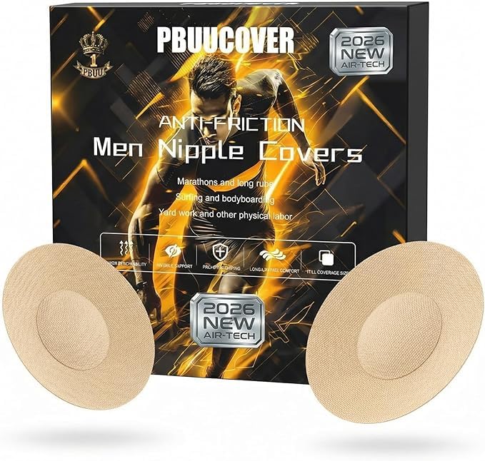 pbuucover Nipple Covers for Men 100 PCS Mens Nipple Covers No Show Adhesive Patches for Runners Gym Surfing & Marathon Nude