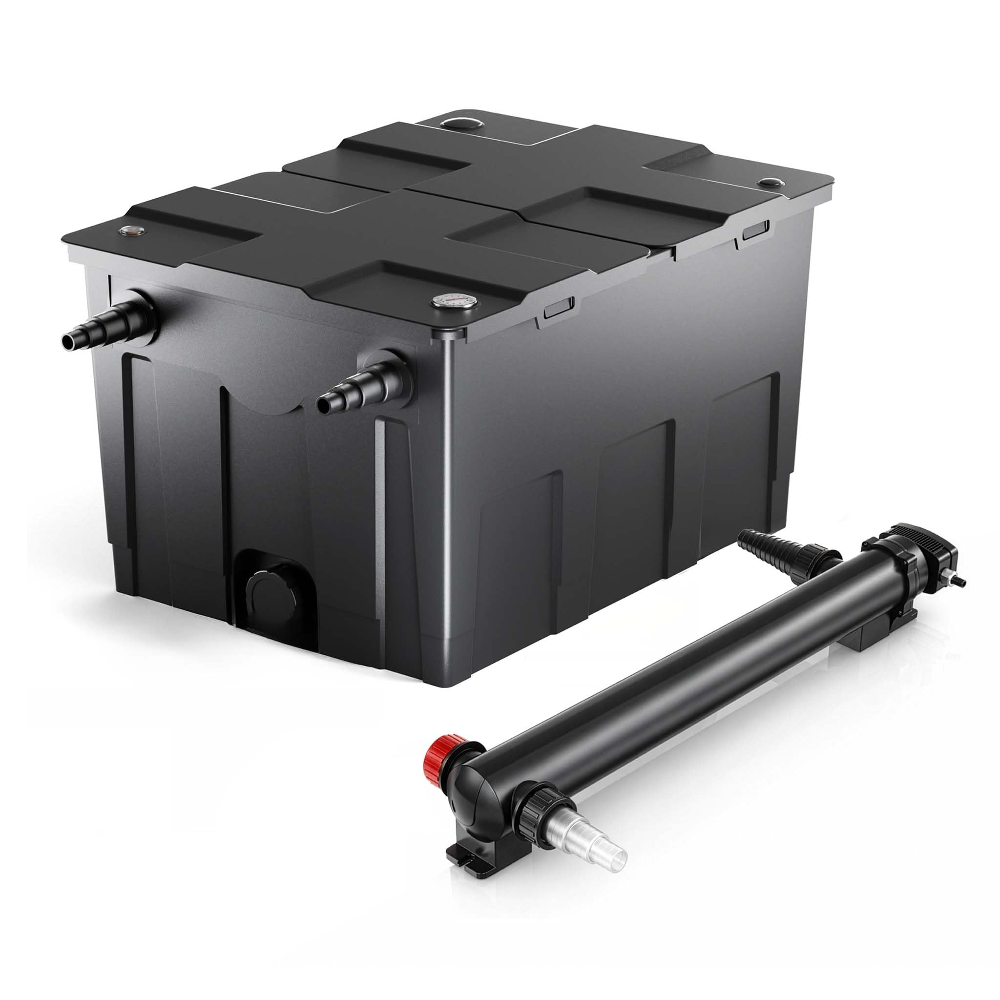 SunSun Komplettset: CBF-550 Teichfilter bis 60000 L Teichfilteranlage als Durchlauffilter, CUV-336 Teichklärer UVC Klärer mit 36 Watt UV-C Leistung