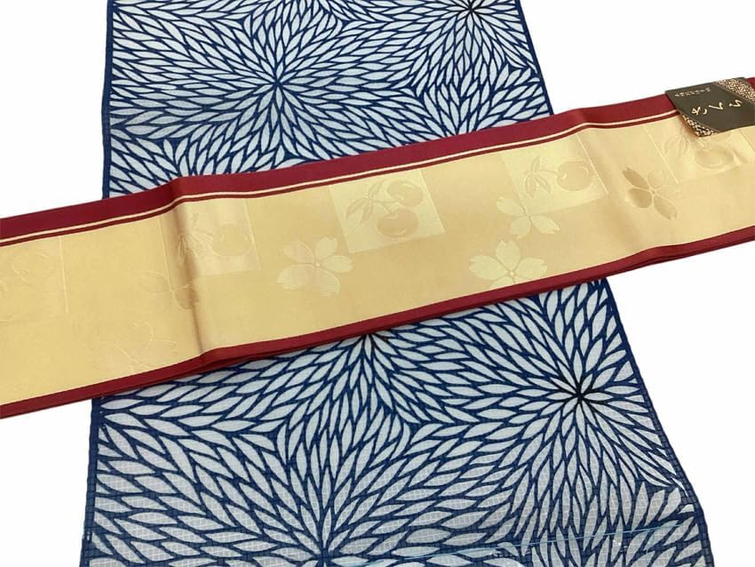 2尺袖 モダンアンテナ ポリエステル着物 袴用 銀彩 個性的 重衿付き 躾