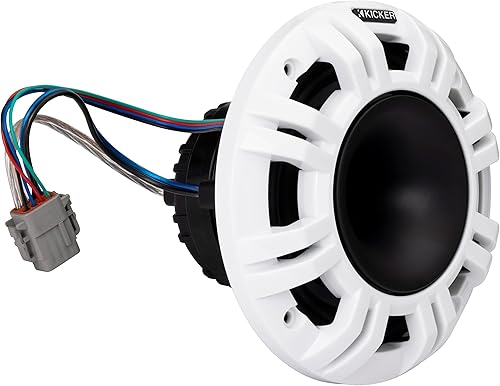 Miniatura 4 de KICKER 48KMXL65 6.5" 4-Ohm RGB-LED KMXL Altavoces coaxiales marinos cargados con bocina, par