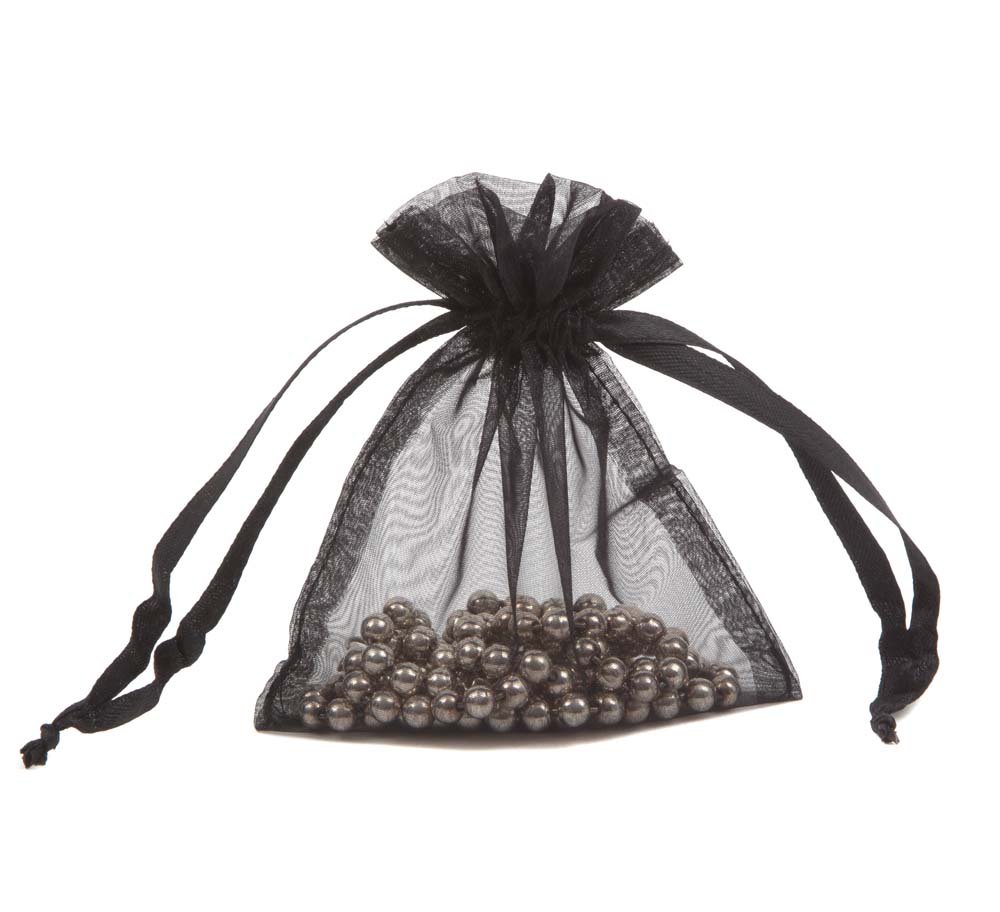 Packaging World 24 Premium Organza Jewellery Gift Pouches 110x160mm (Black)