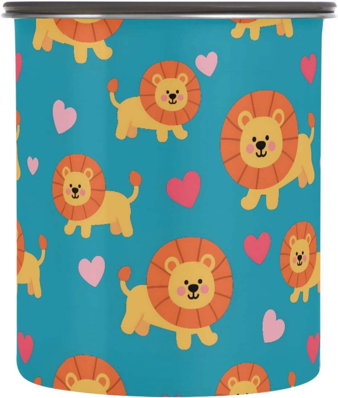 ALAZA Lion Heart Love Animal Lata para Alimentos 30oz