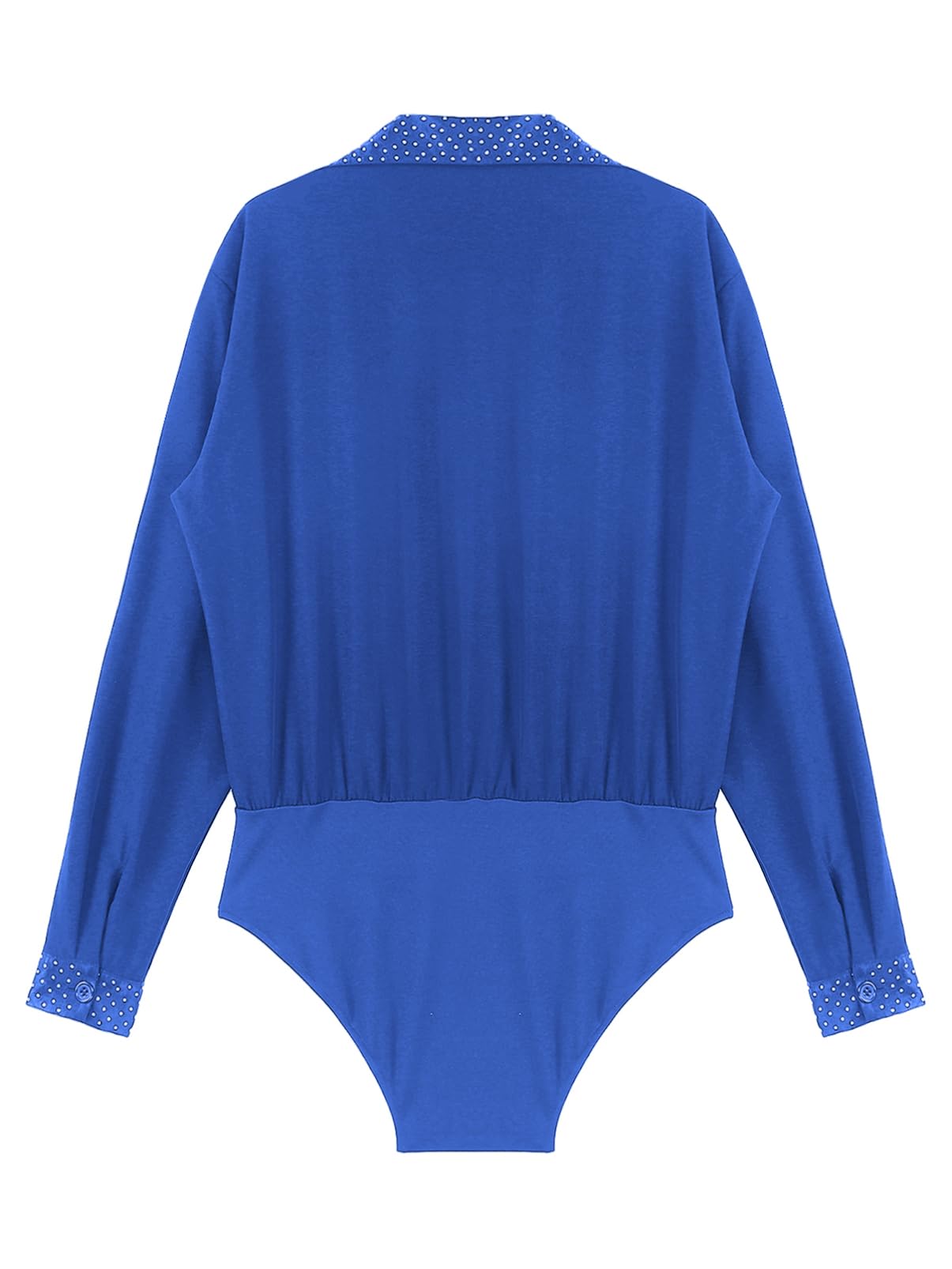 Aislor Maillot De Baile De Patinaje Artístico Para Hombre Body Plisado De Manga Larga Con Cuello En V Camisa De Baile De Jazz Latino