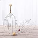 RENESMEE Head Massager 12 Finger Body Relaxing Hair Massage Hand Held Scalp Scratcher for Pain Relief and Hair Growth Neck Manual Massager Octopus Pointer, Silver gallery image