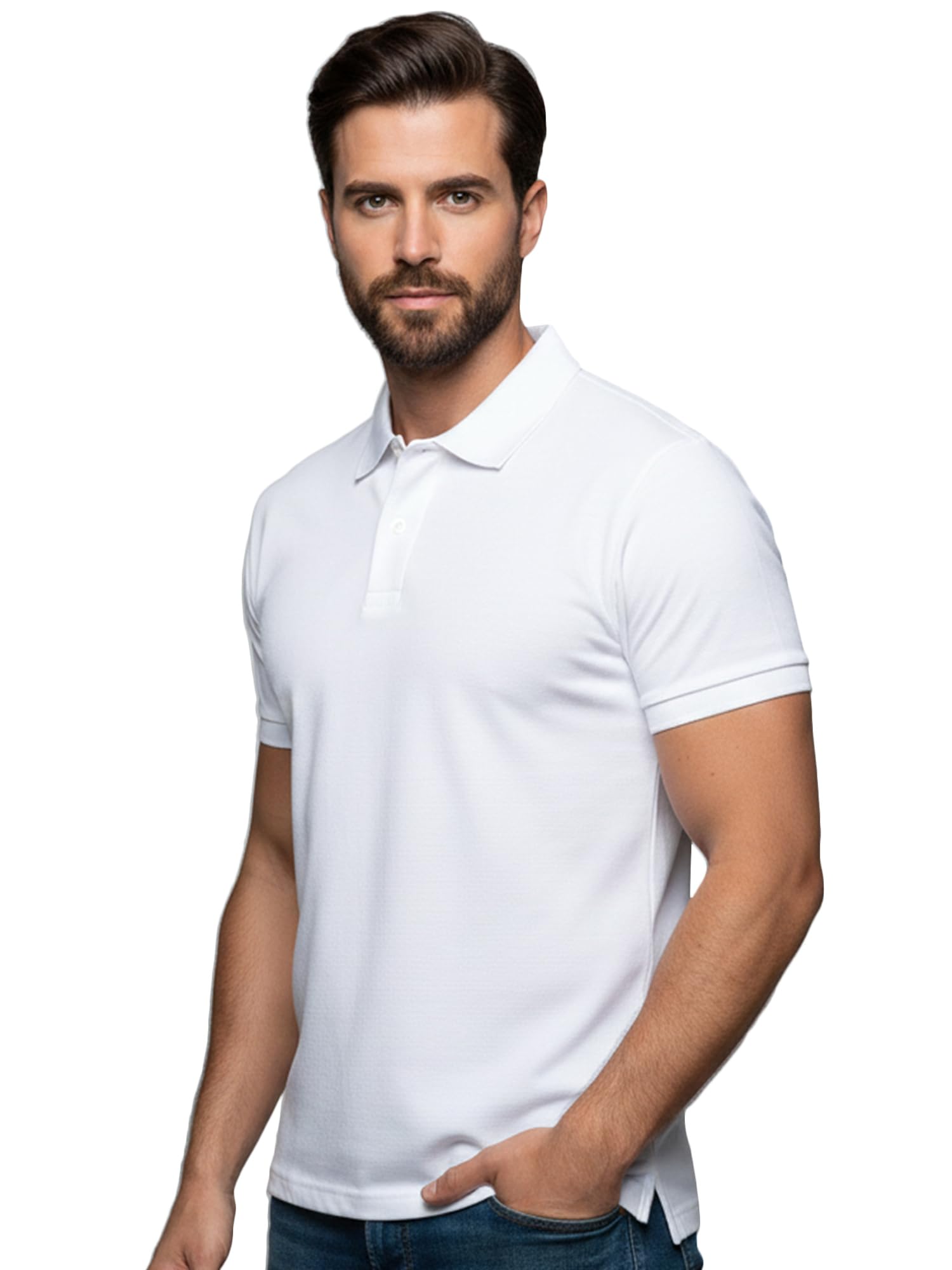 Cotton Polo t Shirt for Man | Regular Fit Solid Color Classic Cotton Polo T-Shirt with Collar for Men-image-32