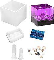 Vista 1 de HANCHEOL Moldes cuadrados de silicona para velas de molde cuadrado grande para fundición de resina epoxi, moldes de cubo de silicona para fundición