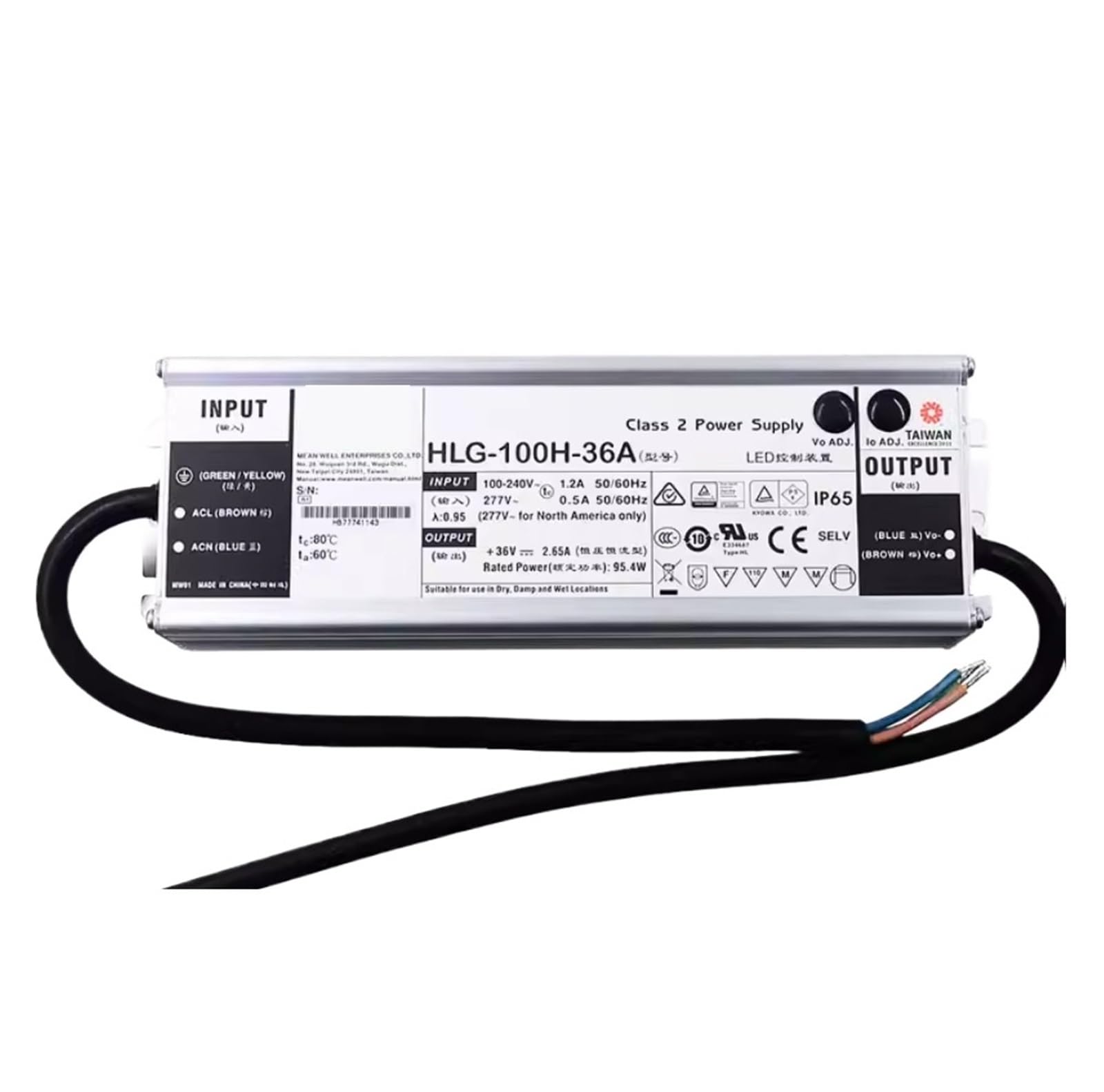 LEOTNNDQ LED power supply HLG-100H HLG-100H-20A HLG-100H-24A HLG-100H-36A HLG-100H-42A HLG-100H-48A HLG-100H-54A 100W(HLG-100H-36A)